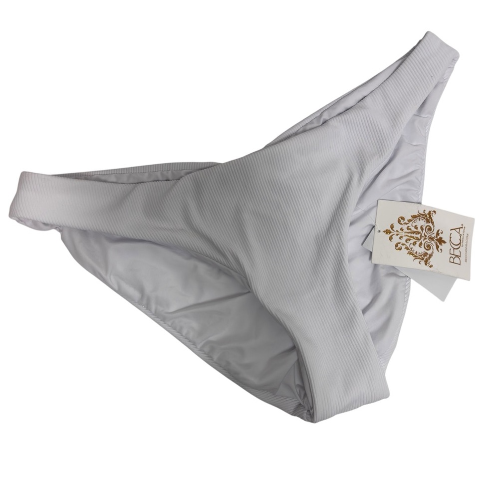 BECCA BY REBECCA VIRTUE WHITE SWIMMING BIKINI BOTTOM ONLY SIZE LARGE NEW